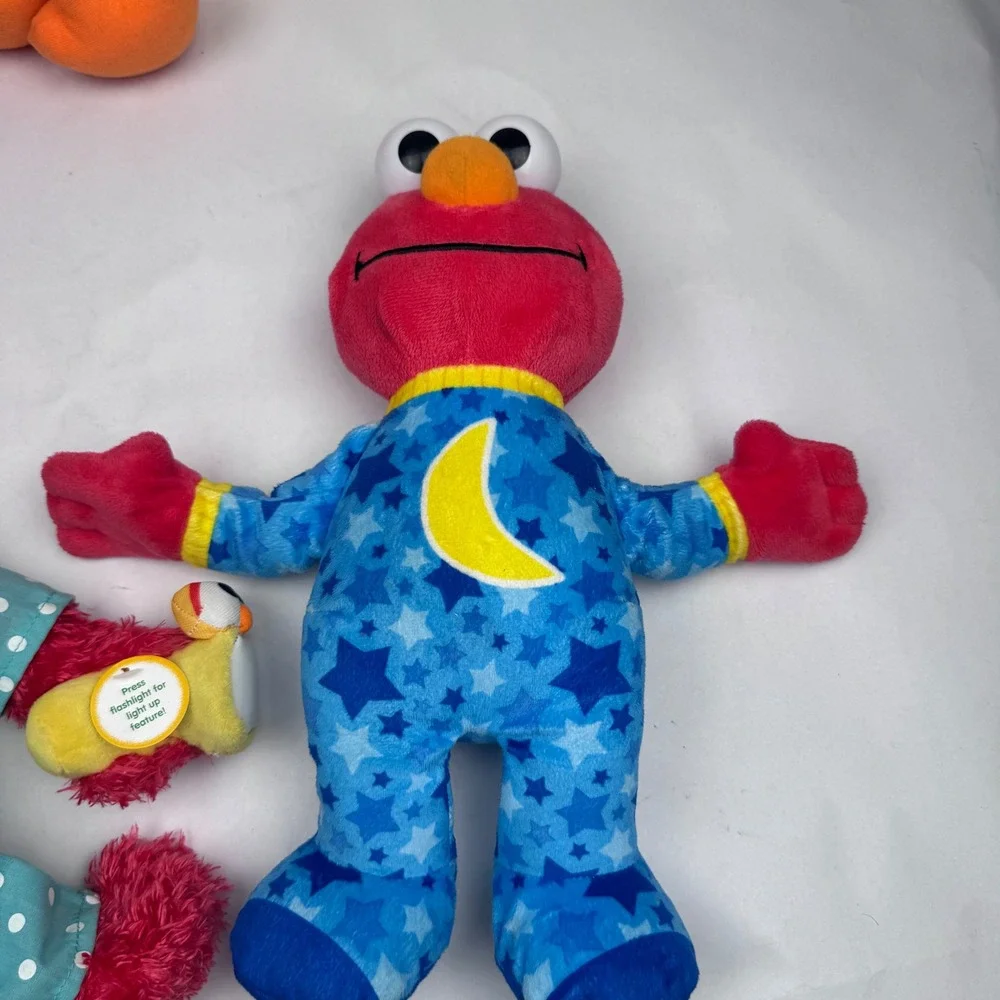 Sesame Street 3 Elmos and a Big Bird Plush Good Night Elmos Bedtime Elmo